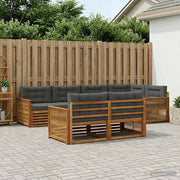 Set di divani da esterno 7 pz Naturale e Antracite 3383480