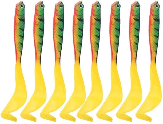 Due Kunstaas Realistici con Pedane - Materiale PVC Zucchero - Adatto per Acqua Dolce e Salata - Colori Attrattivi - Resistente alle Morsi - Visaas