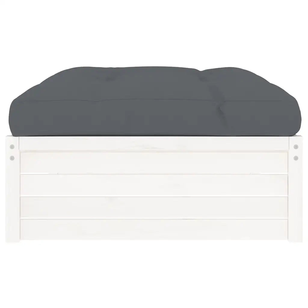 Poggiapiedi da Giardino 120x80 cm Legno Massello di Pino Bianco 825766