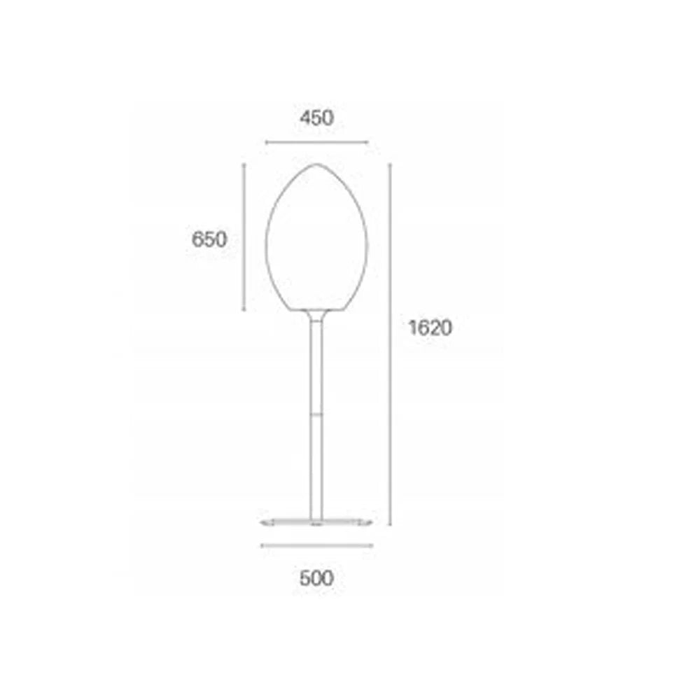 Piantana Esterno Contemporaneo Egg Termoplastica E Porcellana Grigio 1 Luce E27
