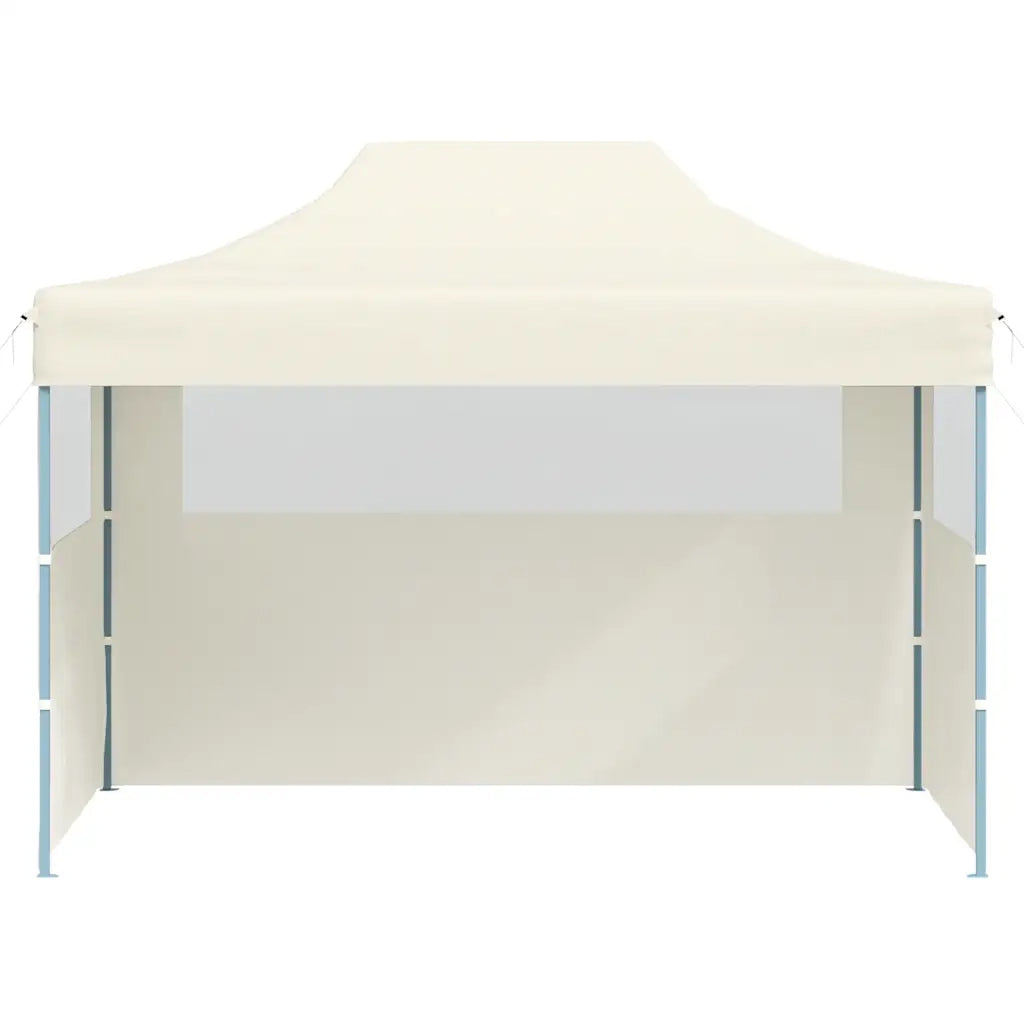 Gazebo Professionale Pieghevole con 3 Pareti 3x4m Acciaio Crema 48893