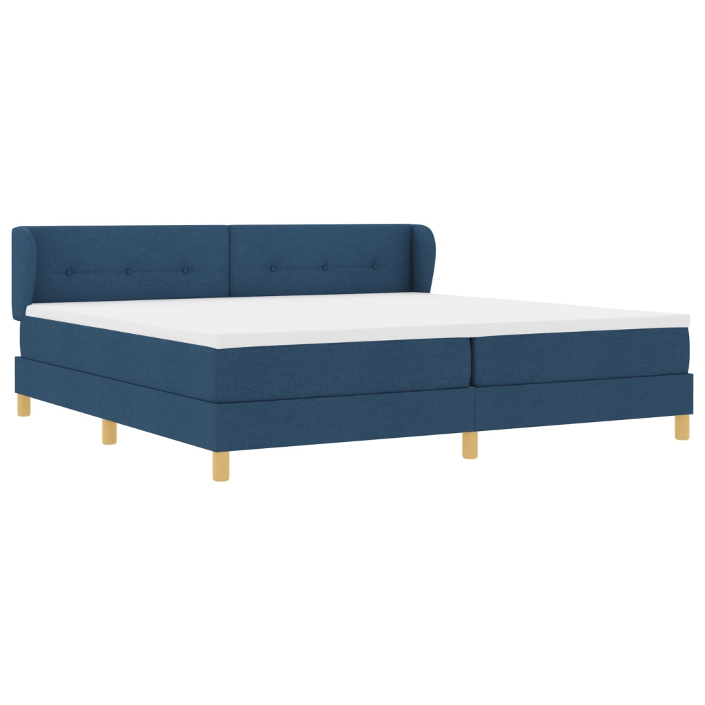 Letto con Rete a Prezzo con Materasso Blu 200x200 cm Tessuto