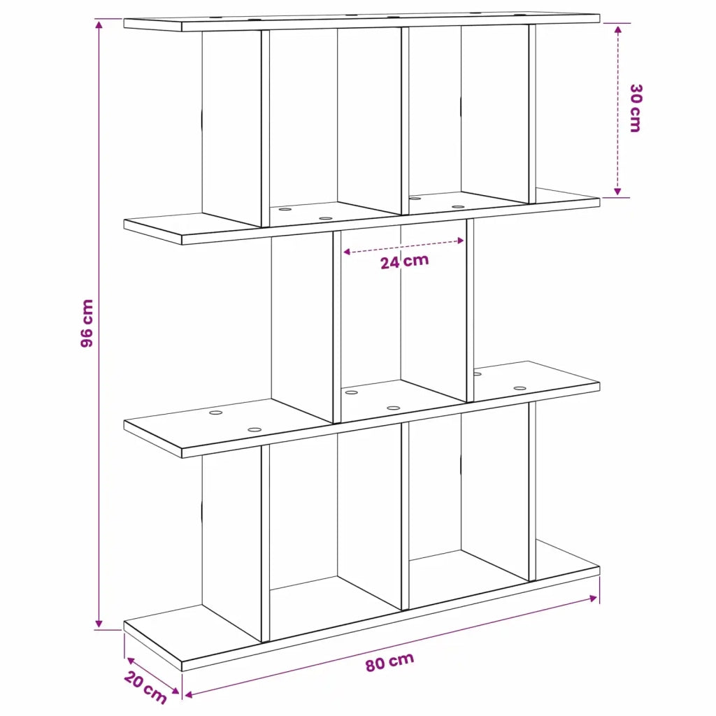 Scaffale da parete Rovere Sonoma 80 x 20 x 96 cm 8012206