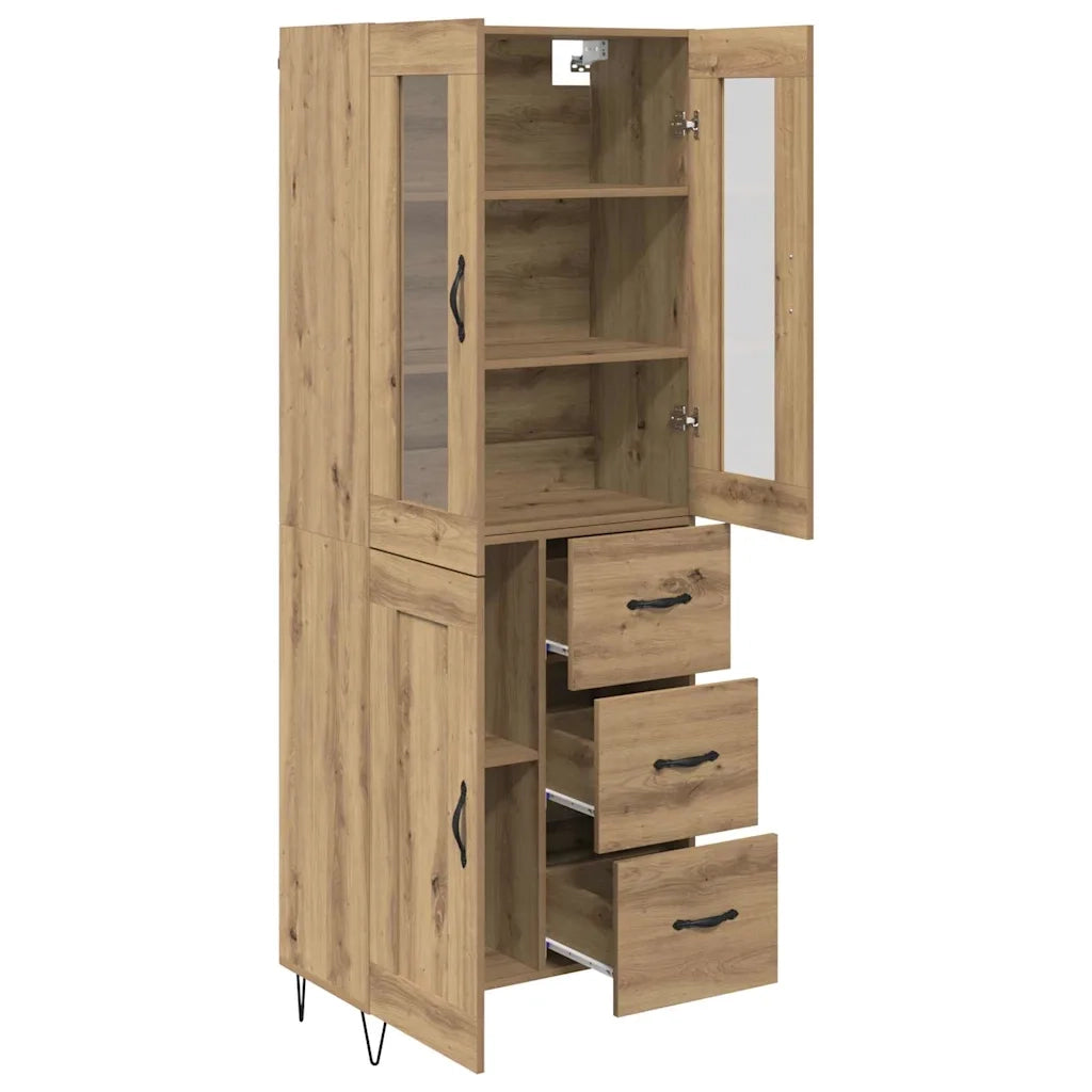 Credenza con Cassetto-Buffet-Armadio da cucina Rovere artigianale 69,5 x 34 x 180 cm 342476