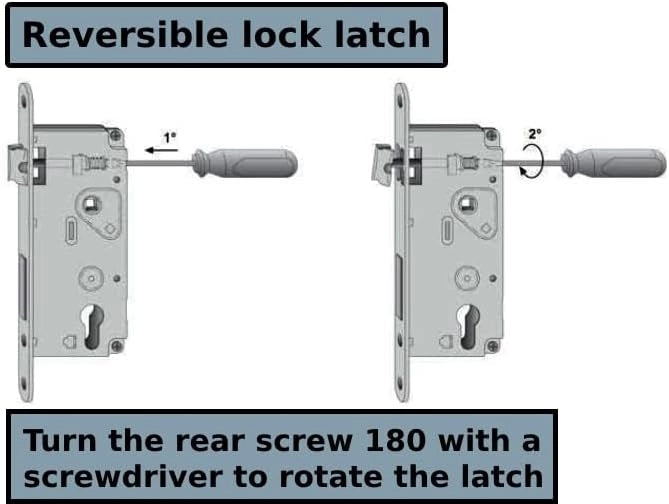 Serratura patent per porta scorrevole 50x8 mm cromo satinato