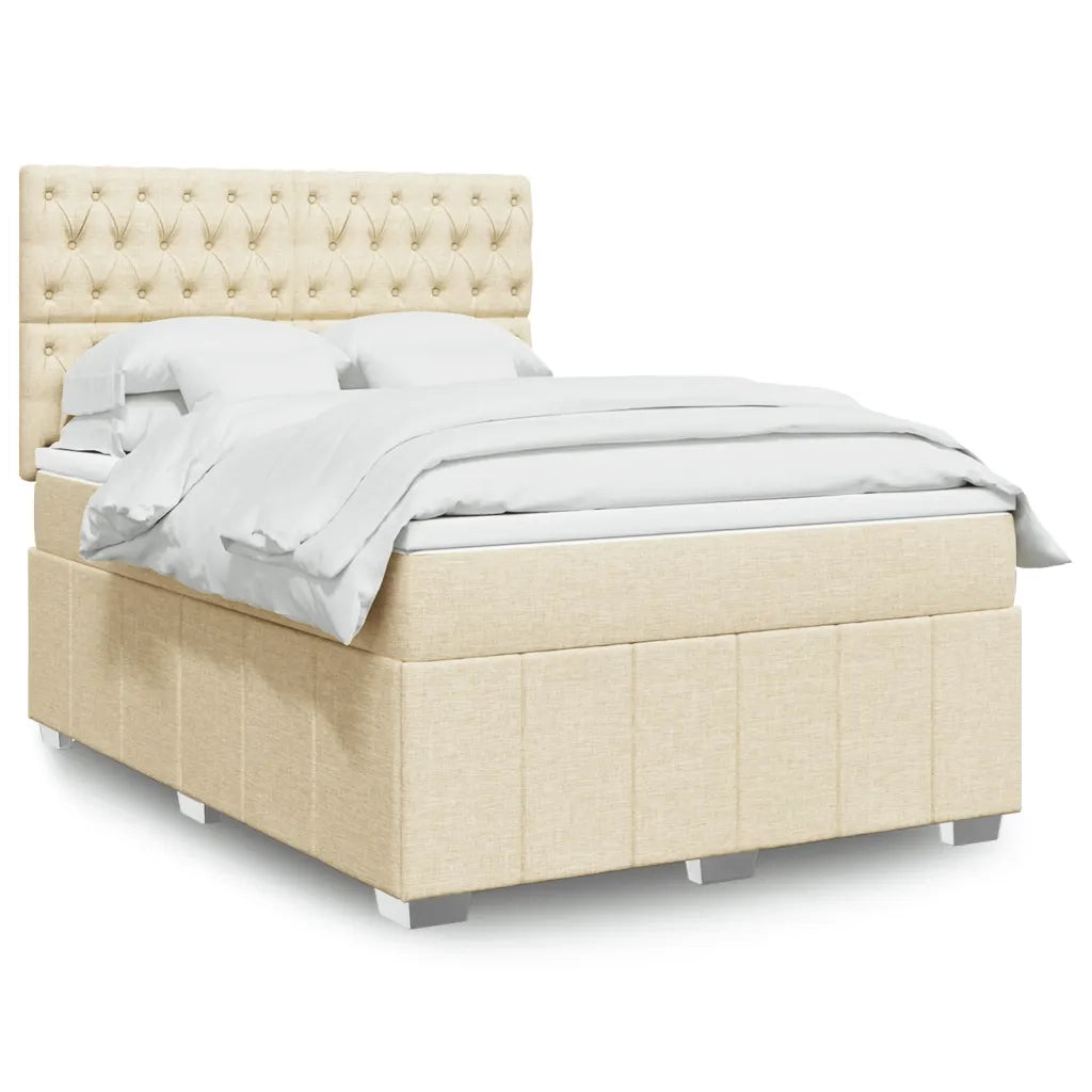 Giroletto a Molle con Materasso Crema 140x19 cm in Tessuto 3291675