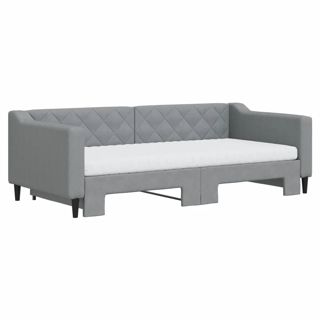 Divano Letto Estraibile Materassi Grigio Chiaro 90x190 Tessuto