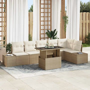 Set Divano da Giardino 7 pcs Beige e Crema polyrattan 3349197