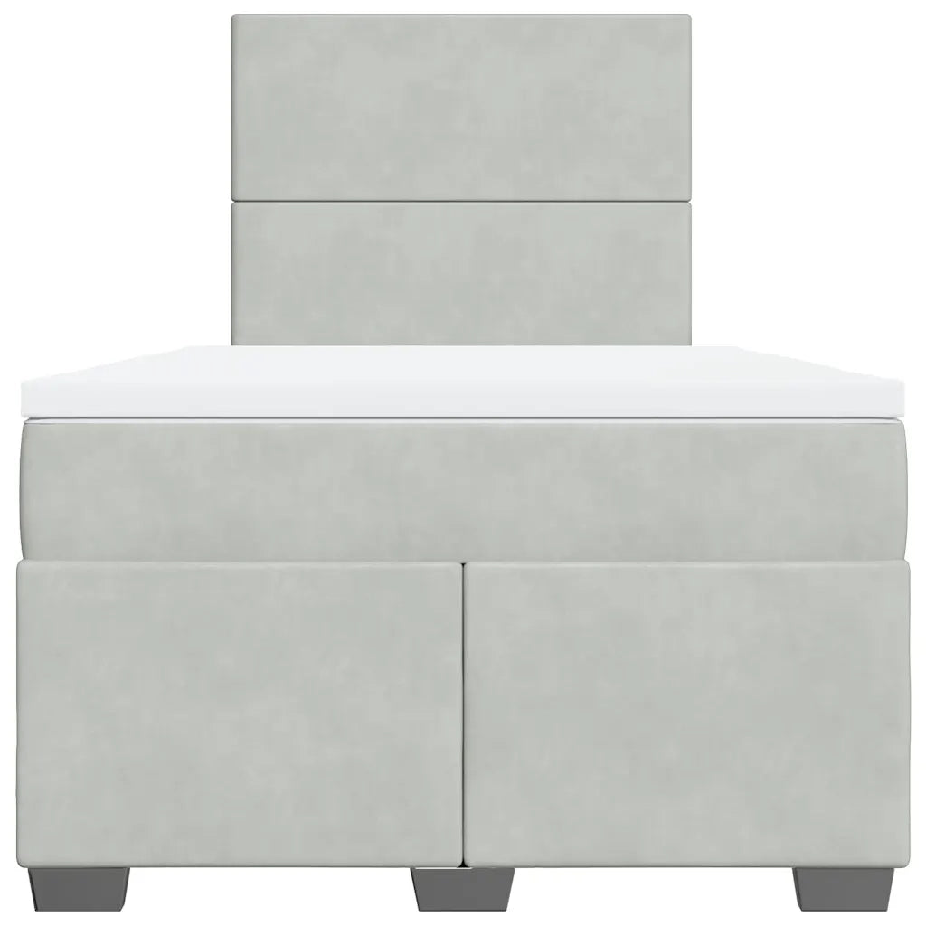 vidaXL Giroletto a Molle con Materasso Grigio Chiaro 120x200cm Velluto