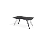 E-STYLO Tavolo allungabile con top marmo nero in ceramica e gambe in metallo nero opaco, 90cm X 160/240 cmcm H. 76cm.