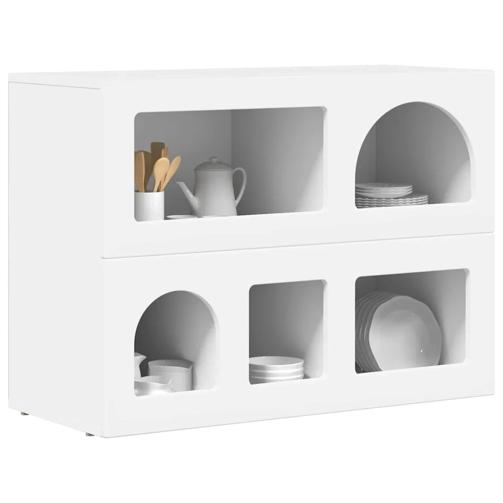 Credenza | Madia | Buffet da pranzo | Armadio da pranzo Bianco 80.5 x 35 x 59 cm Legno multistrato