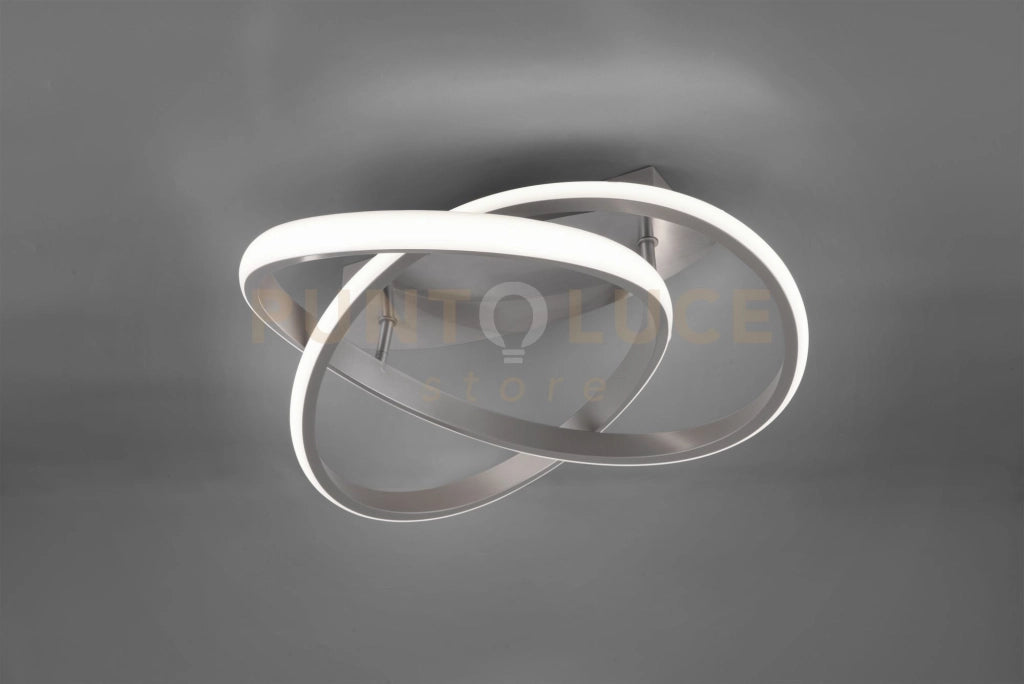 COURSE PLAFONIERA LED 18W · 1x 2400lm, 3000K SPIRALE ACCIAIO SATINATO CON REGOLAZIONE INTENSITA' CON INTERRUTTORE D.45CM