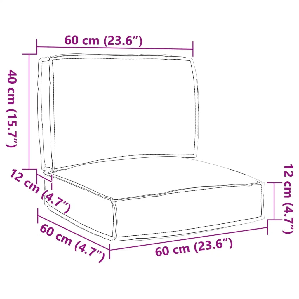 Set di Cuscini per Pallet 2 pcs Antracite Tessuto Oxford 3329049