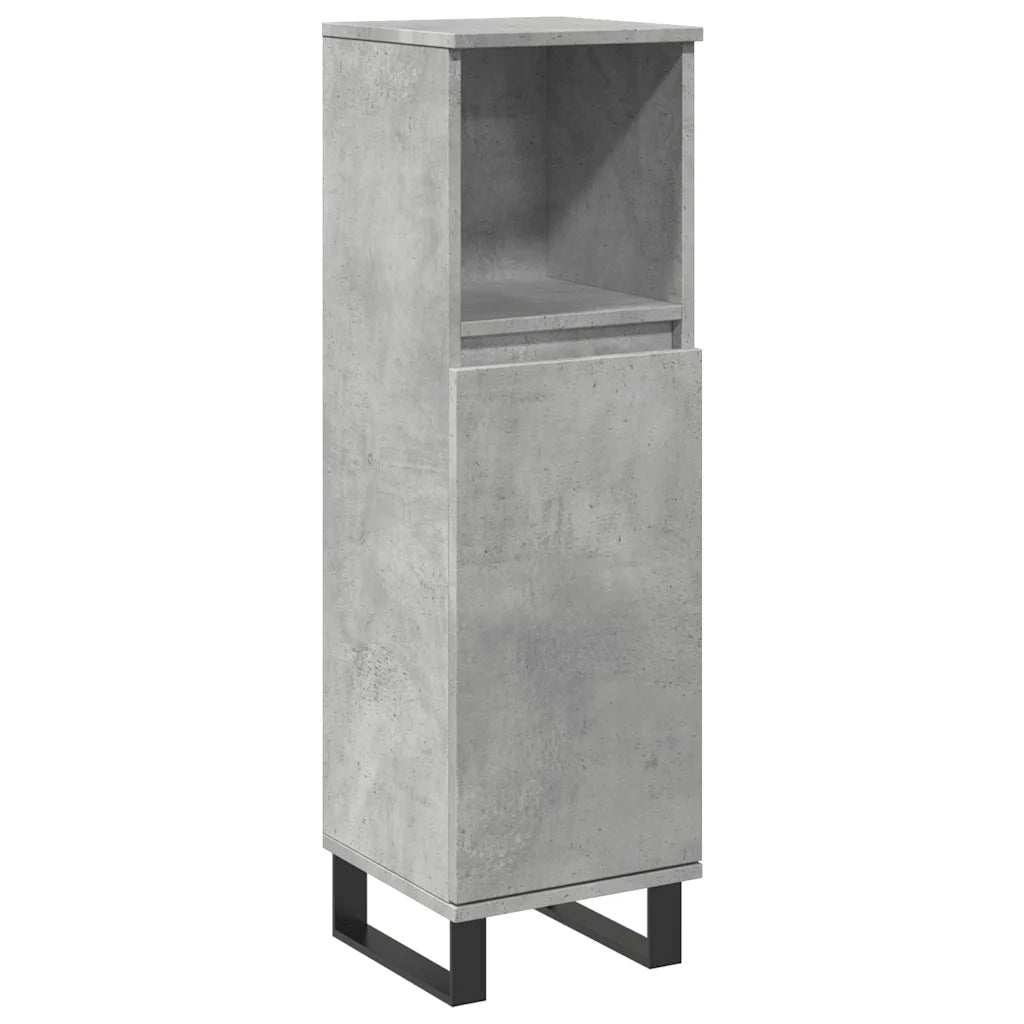 Armadietto da Bagno Grigio Cemento 30x30x100 cm in Truciolato 857210
