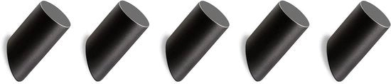 Hanger per giacca in legno per appendere giacche, cappelli, borse - 3 x 8 cm, 5 pezzi - Hanger in legno nero