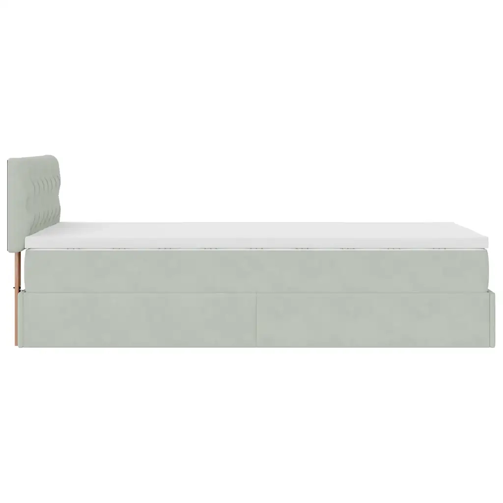 Struttura Letto Pouf con Materasso 100x200 cm Velluto