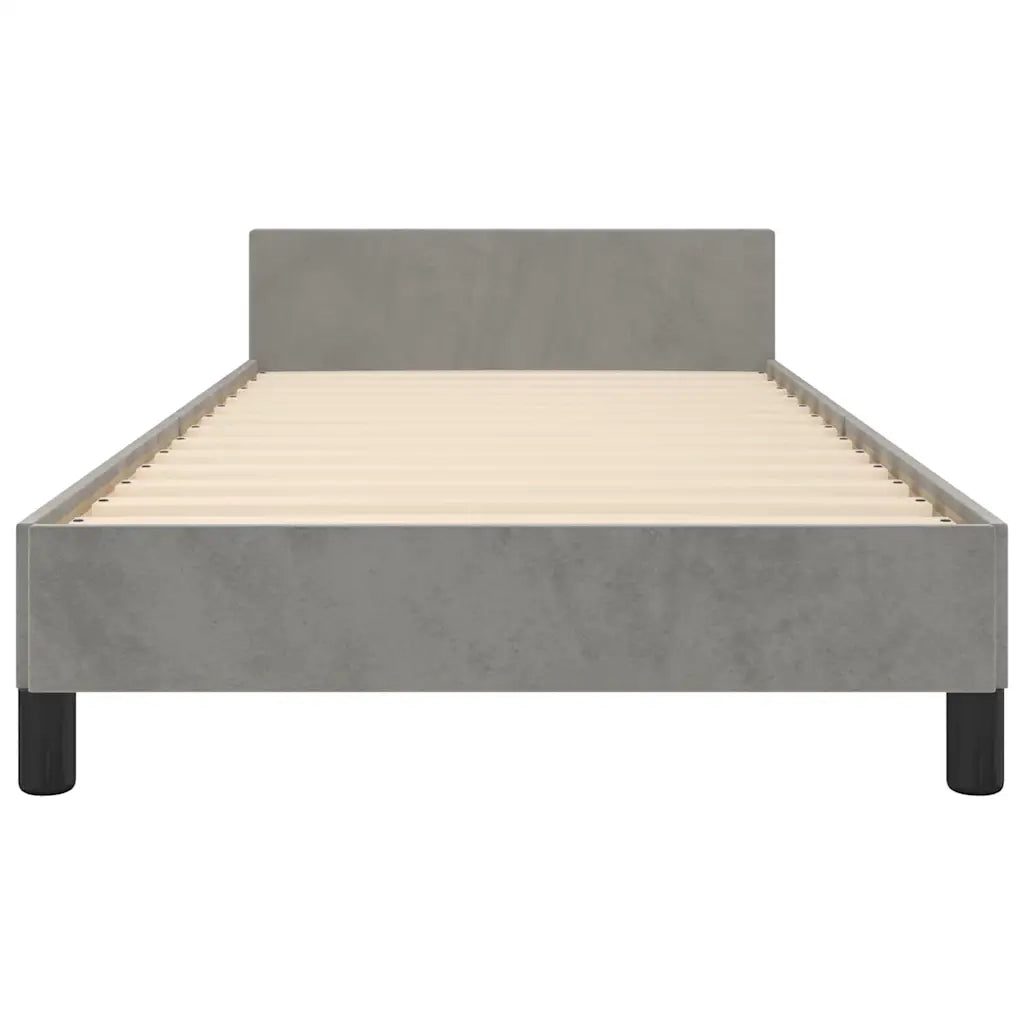 Letto singolo | Letto per adulti | Giroletto senza Materasso Grigio Chiaro 100x200 cm Velluto