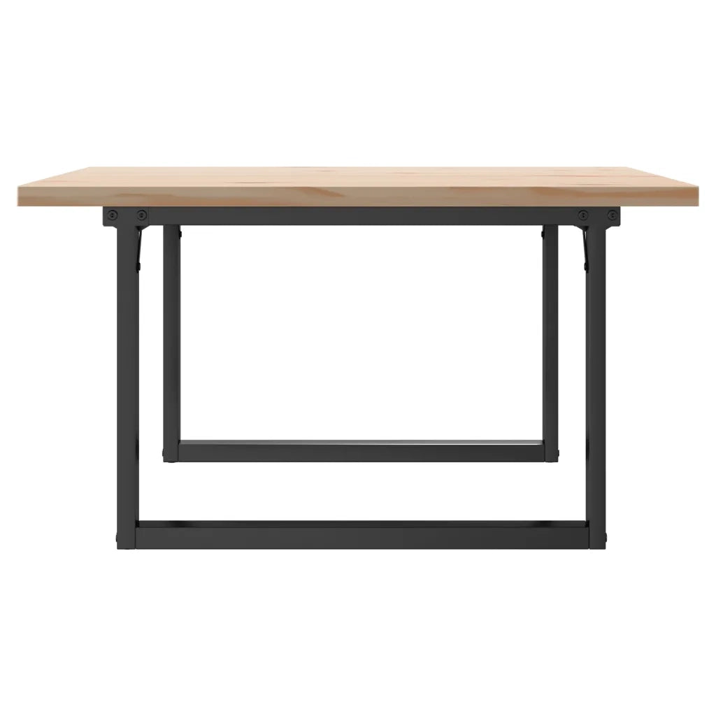 Tavolino Salotto Telaio a O 90x90x45,5 cm Legno Pino e Acciaio