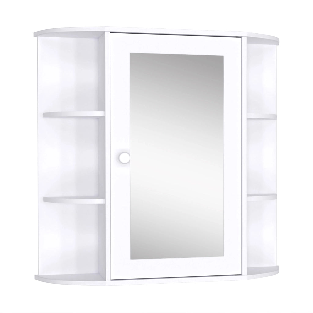 Mobile da Bagno con Specchio ¨C Xylo ¨C Bianco con Ante e Ripiani 66x17x63 cm