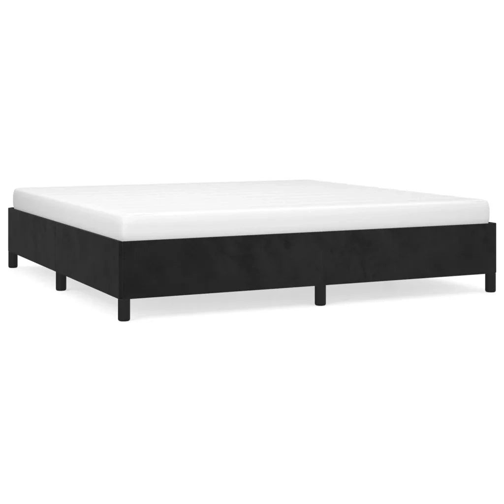 Giroletto senza Materasso-Struttura Letto Nero 200x200 cm in Velluto