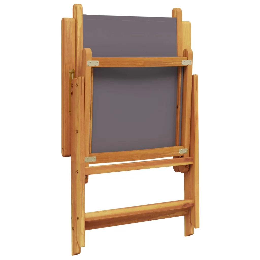 Sedie Giardino Reclinabili 8pz Antracite Tessuto Legno Massello