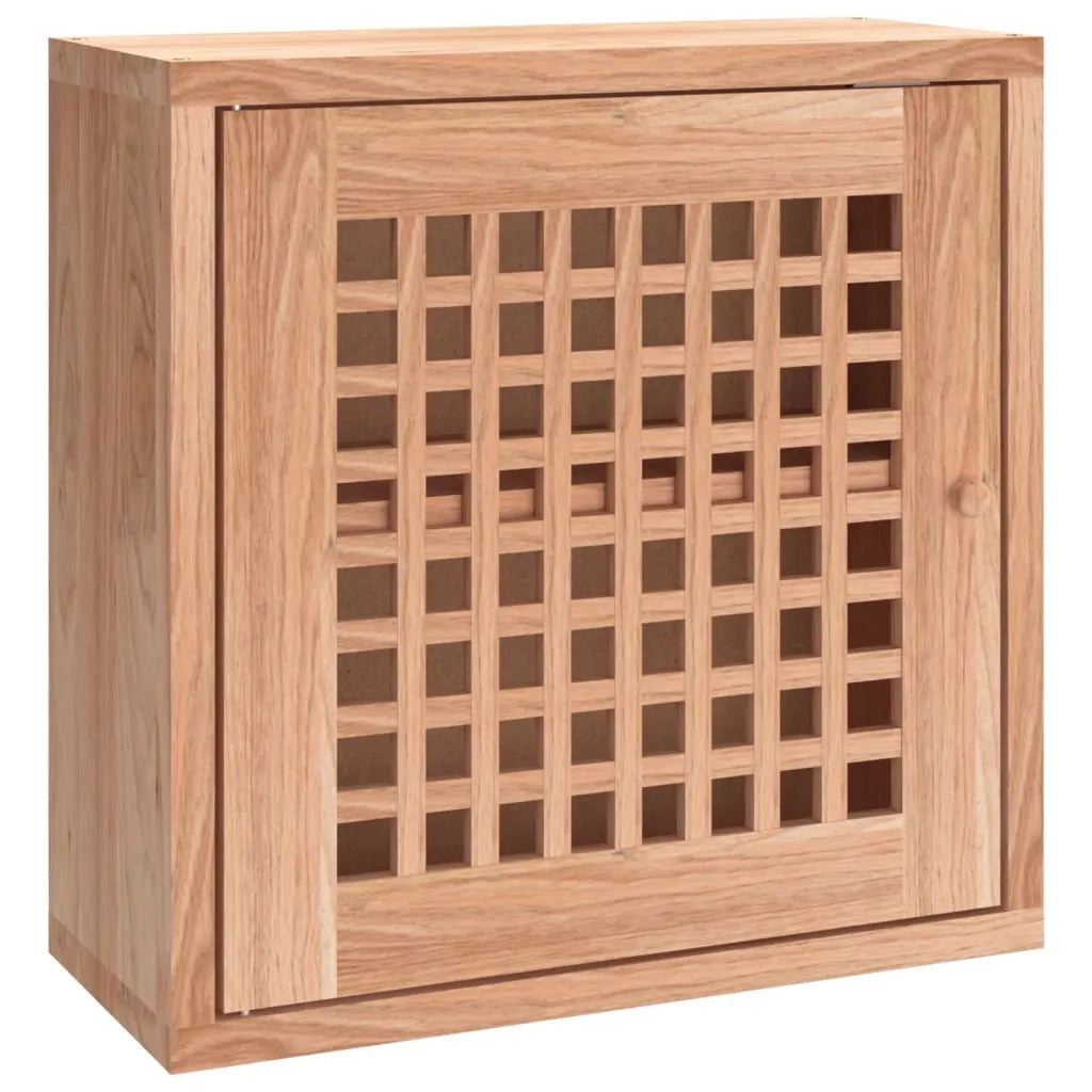 Mobiletto a muro 42 x 18 x 42 cm ampio spazio contenitivo design minimalista interno in legno di noce 02_0047120