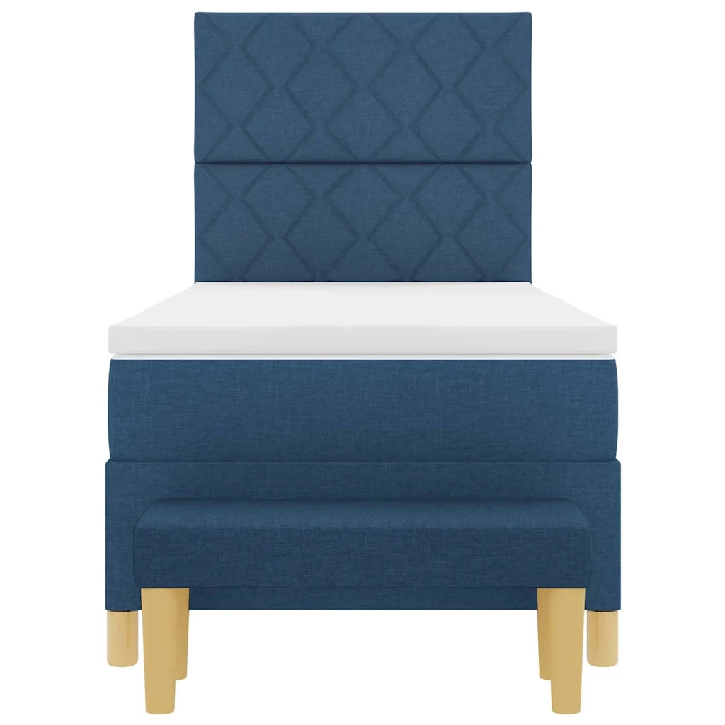 Letto a molle con cuscino con testiera Blu 200 x 90 cm Tessuto 3344351