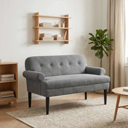Loveseat con bottoni imbottiti Grigio Scuro 120 x 66 x 78 cm 42041829