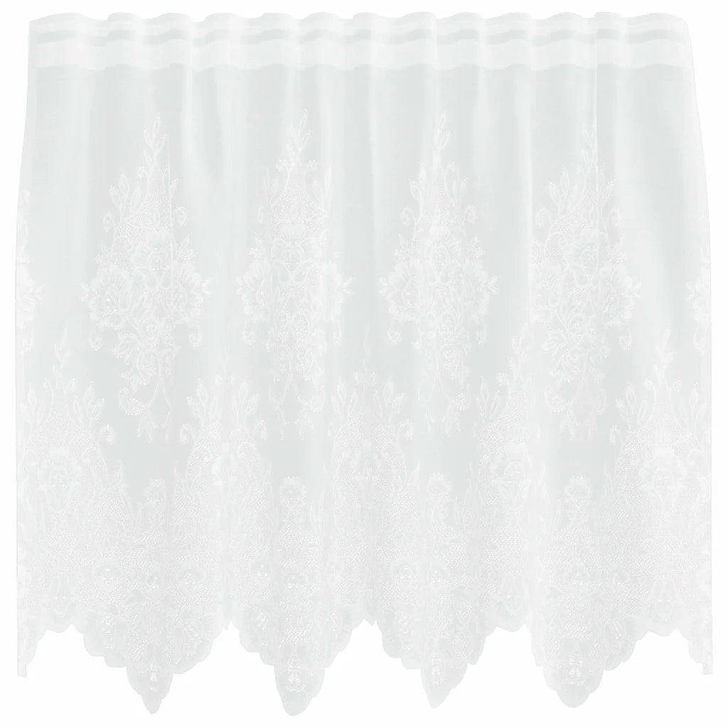 vidaXL Tende con tende Floreale Bianco 150 x 120 cm Poliestere