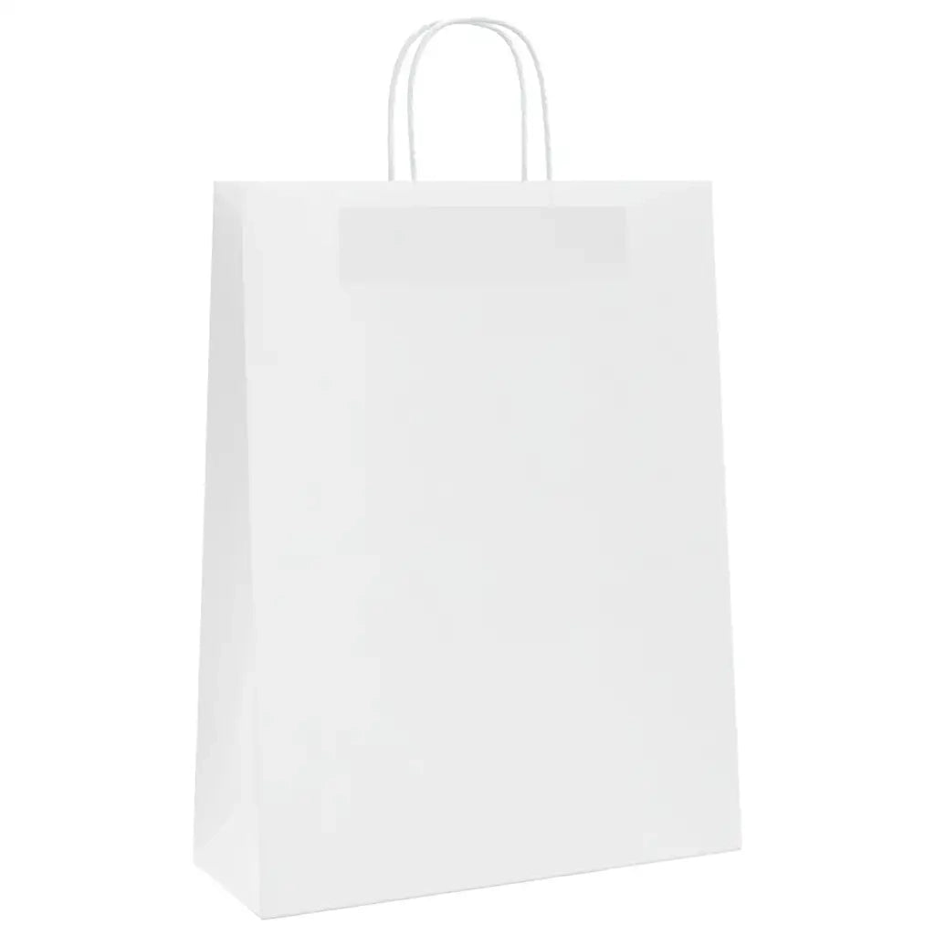 Sacchetti di Carta 250 pz con Manici Bianchi 32x12x42 cm