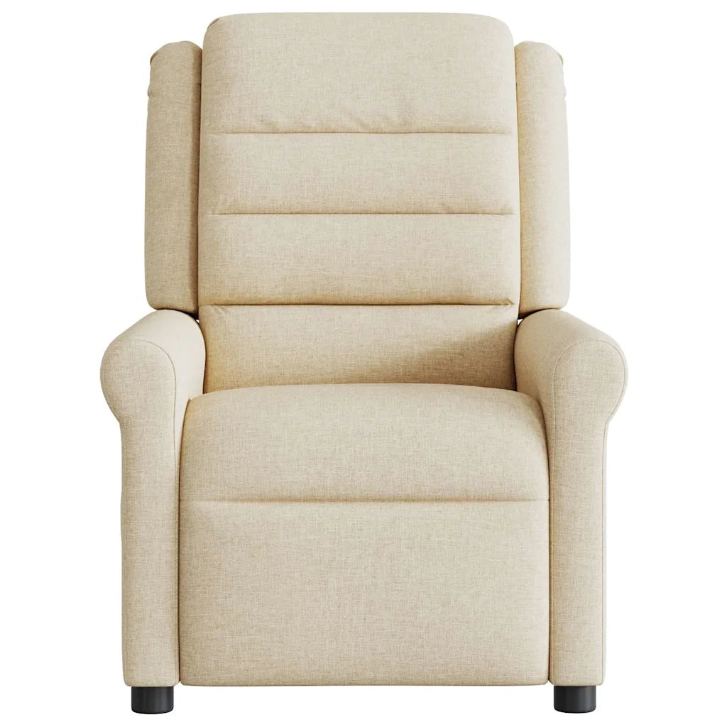 Poltrona Reclinabile Massaggiante Elettrica Crema in Tessuto 3303312