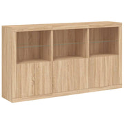 Buffet credenza cassettiera armadio mobile contenitore organizer per cucina soggiorno salotto con luci LED rovere Sonoma 181,5 x 37 x 100 cm marrone 02_0029948