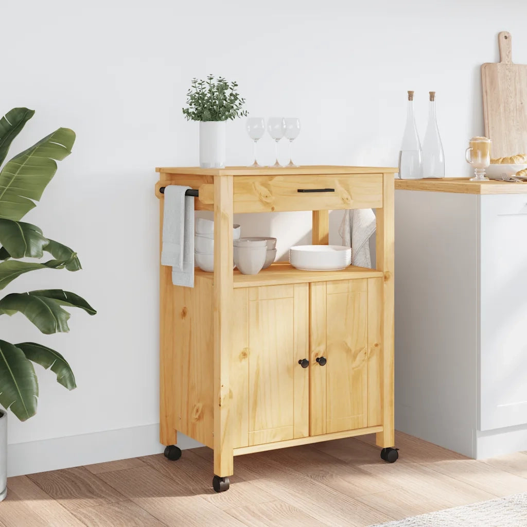 Carrello da Cucina MONZA 60x40x90 cm in Legno Massello di Pinocod mxl 110626
