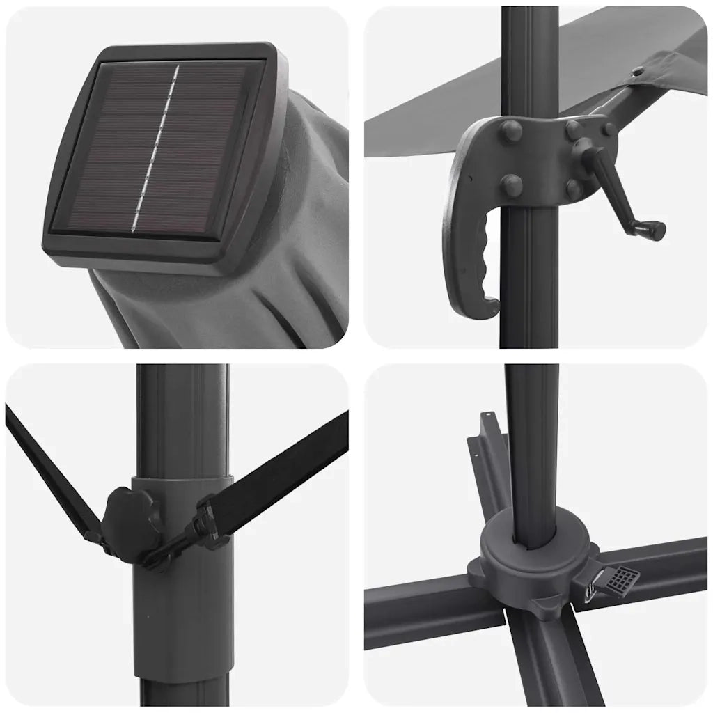 Parasole Roma-Ombrellone da giardino Antracite 286 x 284 x 270 cm