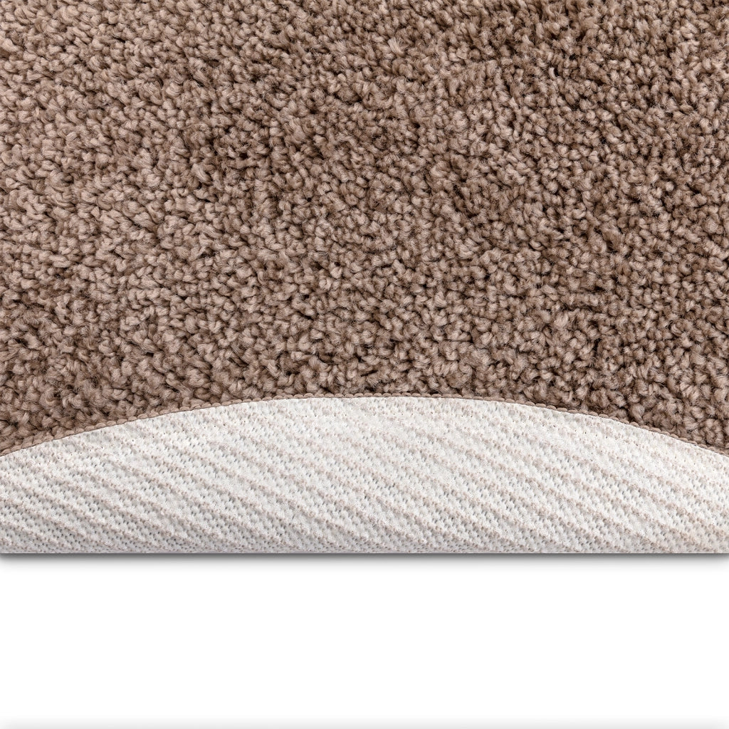 Tappeto Shaggy con retro in lattice Marrone Ã¸160 cm