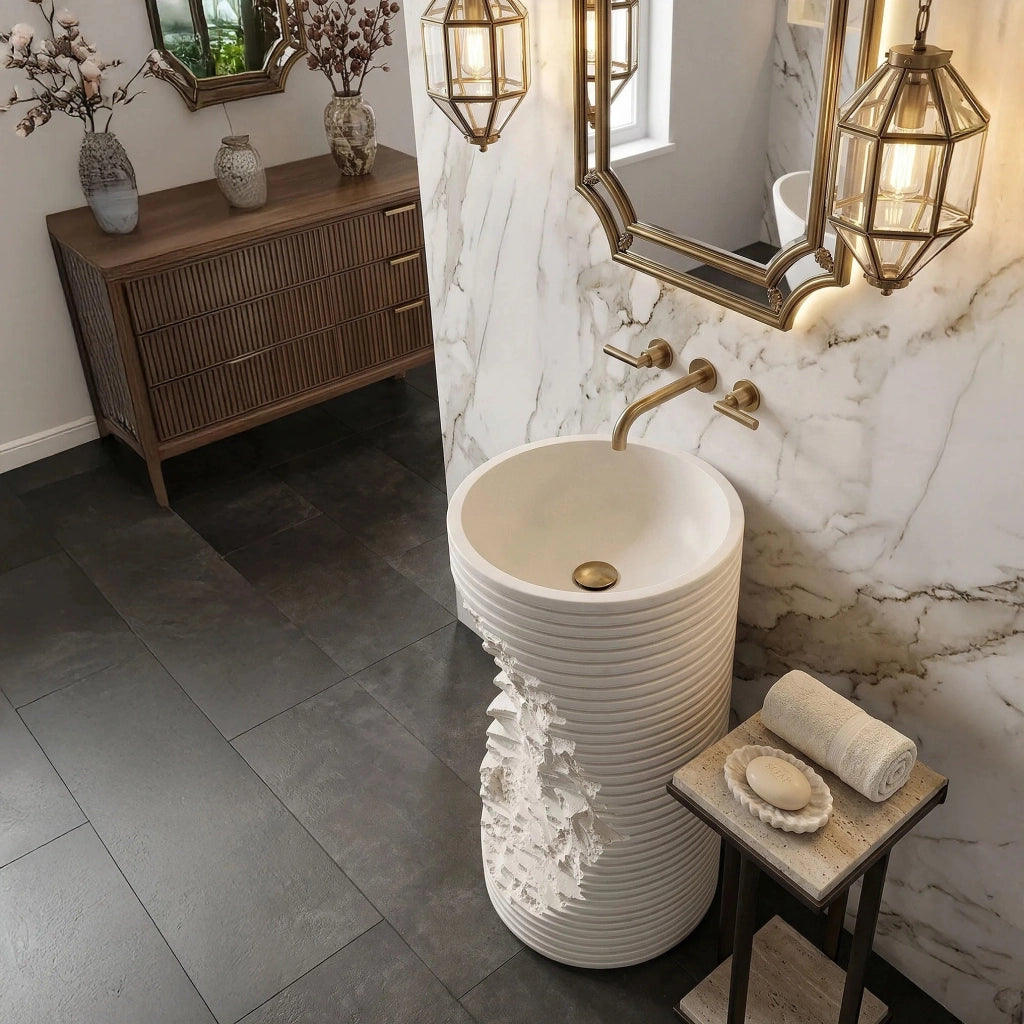 Lavabo Monolitico Rea Travena Round