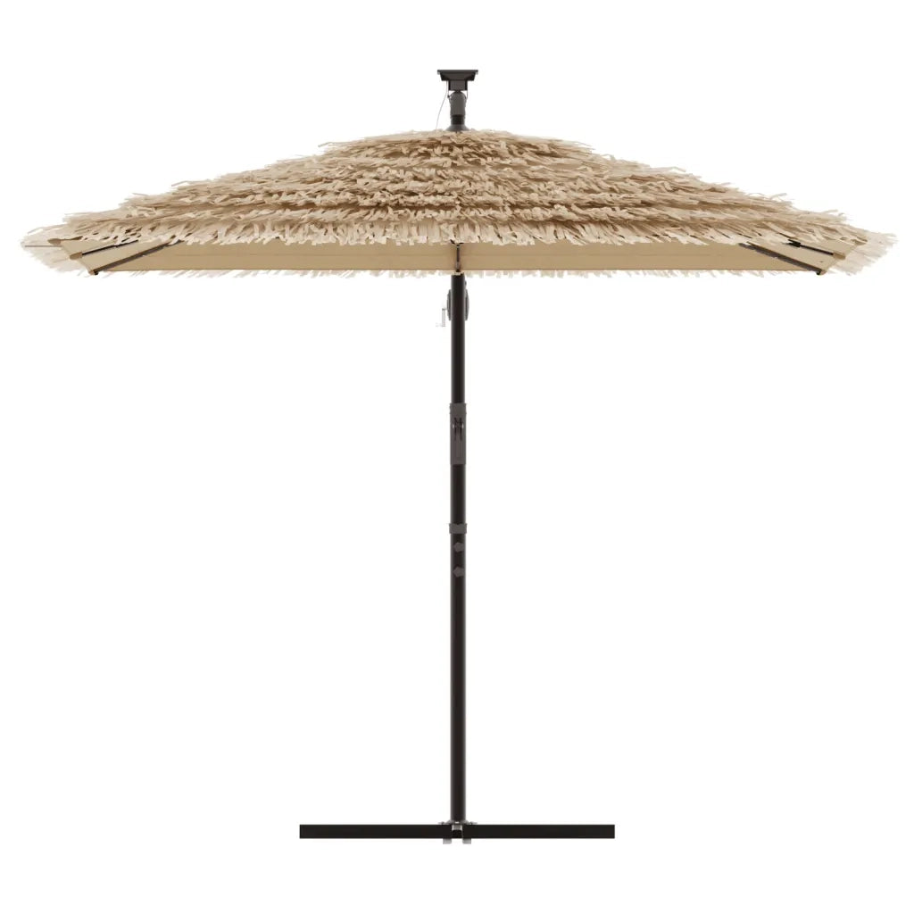 Ombrellone Giardino LED e Palo in Acciaio Marrone 246x246x230cm 4005086