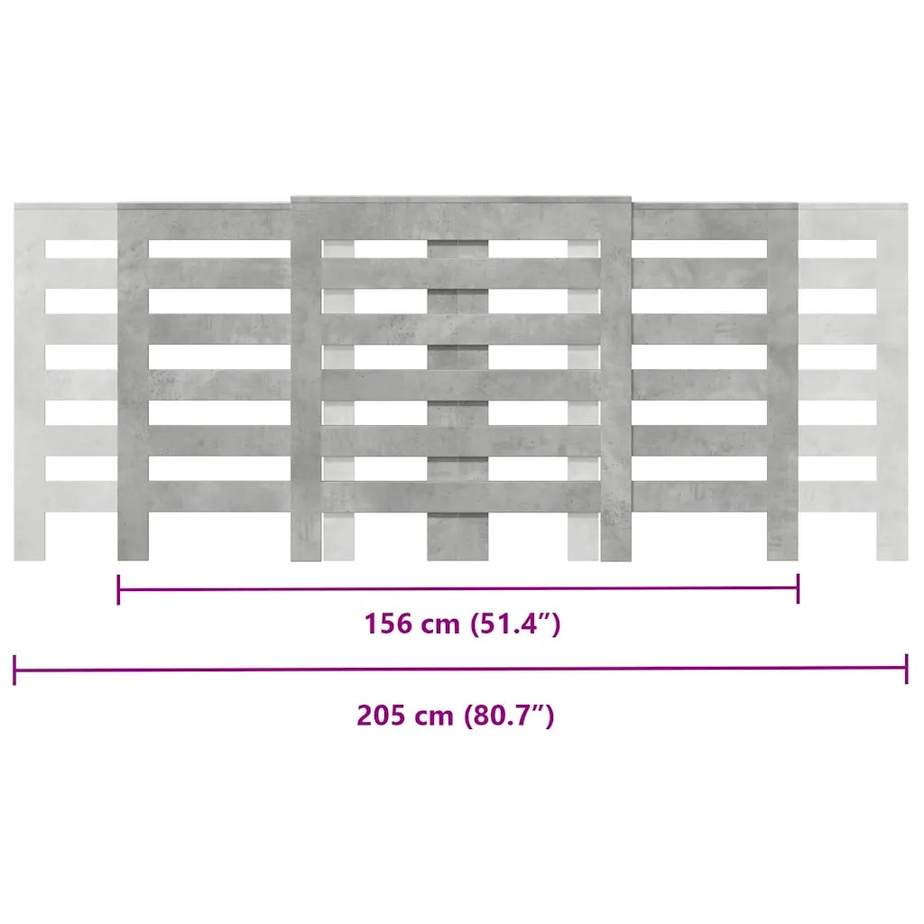 vidaXL Copertura Termosifone Grigio Cemento 205x21,5x83,5 Multistrato