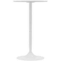 Tavolo da Bar Rotondo, Tavolo Bistrò, Tavolo da Cucina, Stile Contemporaneo, Piano Dipinto e Struttura in Acciaio, Bianco