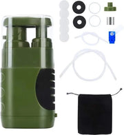 Pompa di filtrazione dell'acqua - 3 livelli di filtrazione - Manuale - Compatta - Portatile - Acqua potabile - Preparazione di emergenza - Esterno - Outdoor - Survival