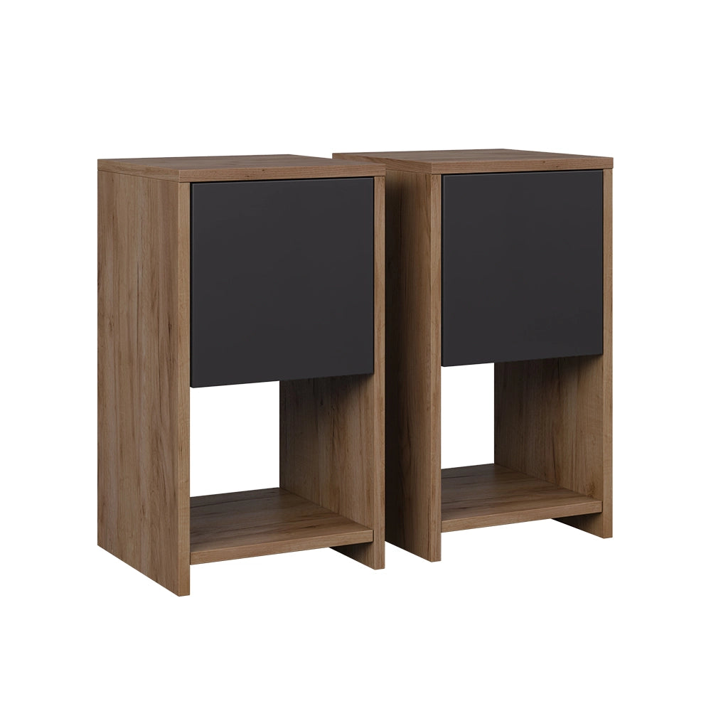 Vicco Comodino Quercia dorata/antracite Set di 2