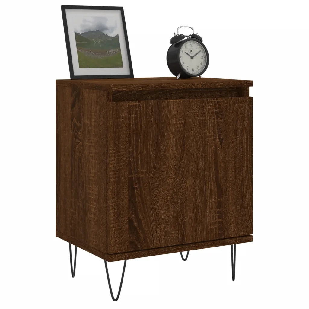 Comodino Rovere Marrone 40x30x50 cm in Legno Multistrato