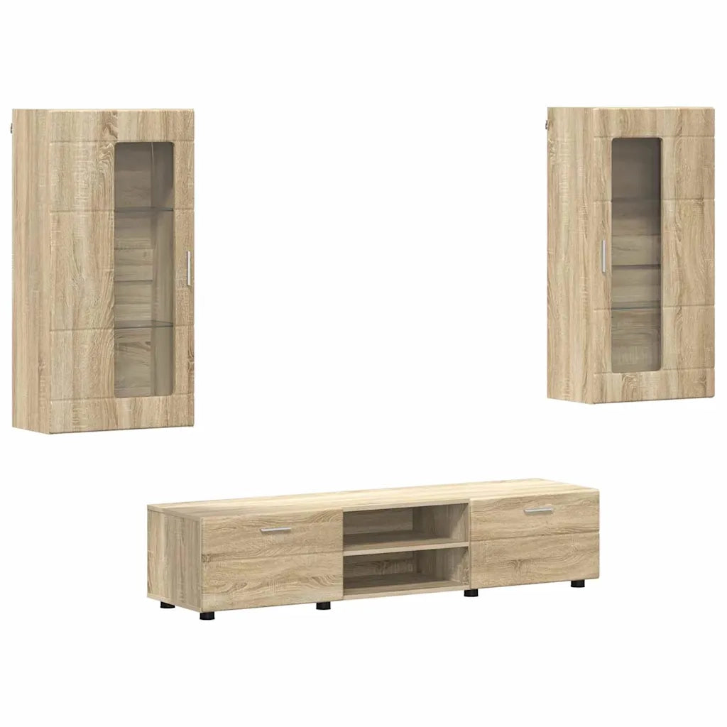 Set mobile TV con porta FLORIN Rovere Sonoma Legno multistrato