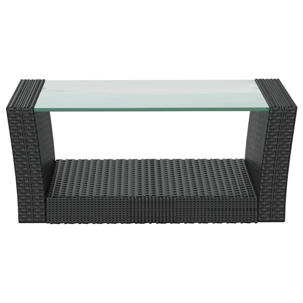 Set di mobili da giardino mobili da esterno 8 pezzi con cuscini resina intrecciata nera 02_0017732