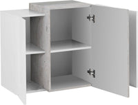 Pensile 3 Ante 90x38x65,5 cm Coro Bianco Lucido e Ardesia