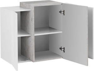 Pensile 3 Ante 90x38x65,5 cm Coro Bianco Lucido e Ardesia