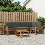 Set di divani da esterno 6 pz Naturale e Antracite 3385238