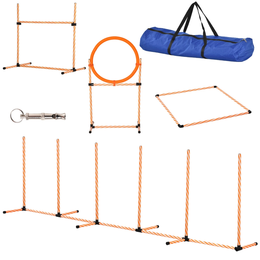 Set Agility per Addestramento Cani con Slalom Ostacoli Ajustables ¨C zephmum ¨C Grigio