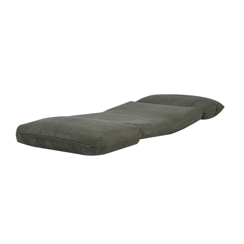 Poltrona convertibile velluto a coste grosse coste 1 posto, verde kaki