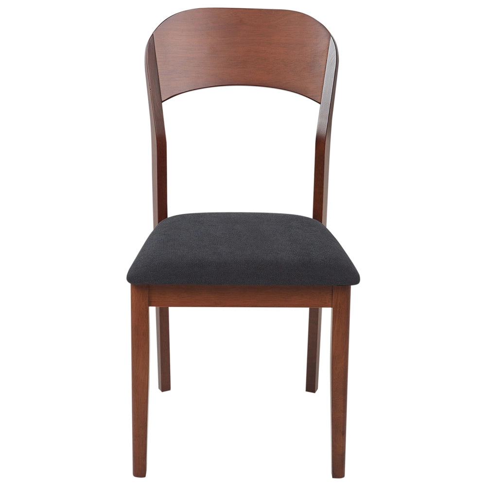 Set di 2 sedie da pranzo imbottite in stile tradizionale in marrone scuro e nero stile tradizionale classico